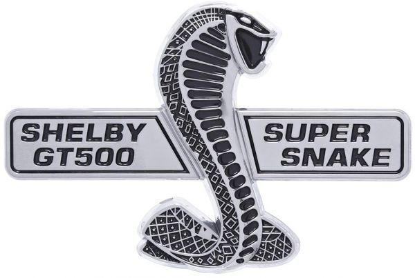 Super Snake Logo - Shelby GT500 Super Snake Car Emblem Sticker, Silver