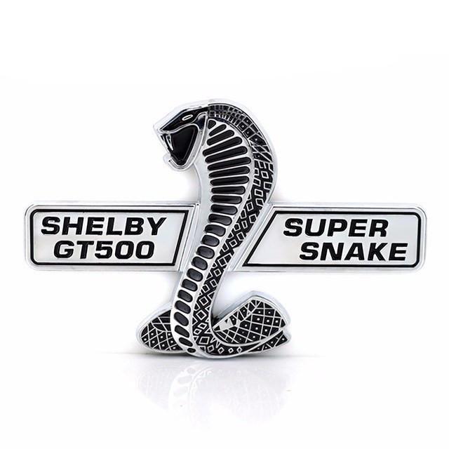 Super Snake Logo - Silver Cobra Shelby GT500 Super Snake Emblem Sticker for Ford