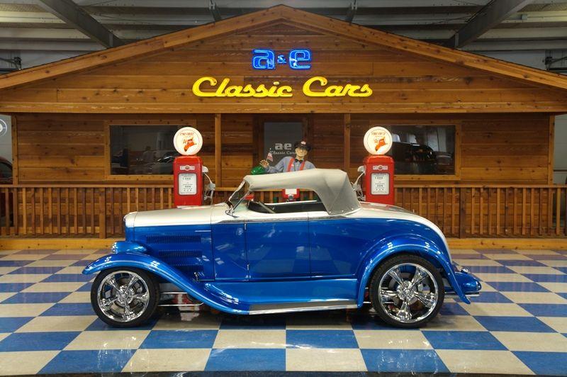 Blue Silver Car Logo - 1930 FORD CUSTOM CABRIOLET STEEL BODY – METALLIC BLUE / SILVER – A&E ...