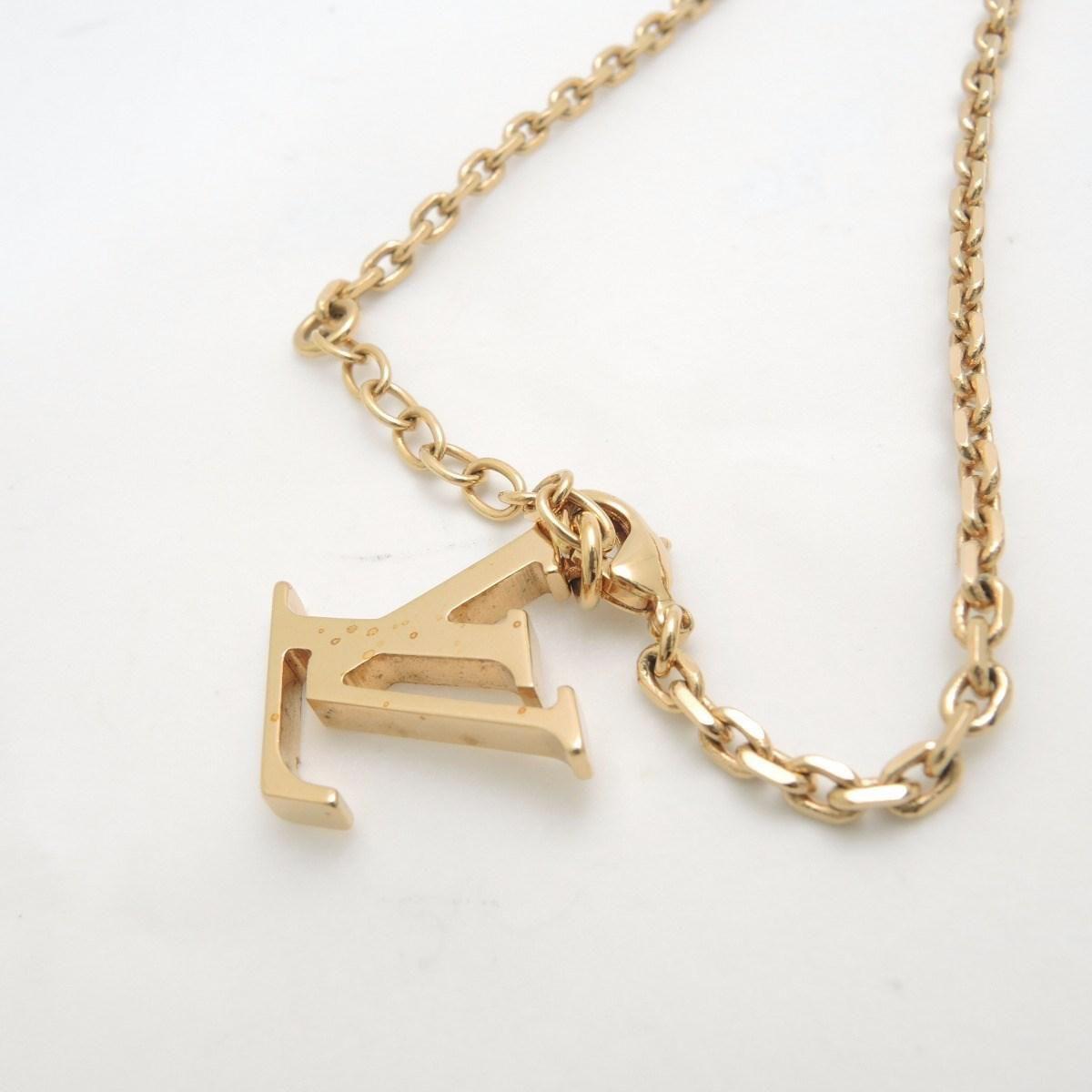 Louis Vuitton Gold Logo - Lyst - Louis Vuitton Plastic Gold Chain Vuitton Logo Necklace in ...