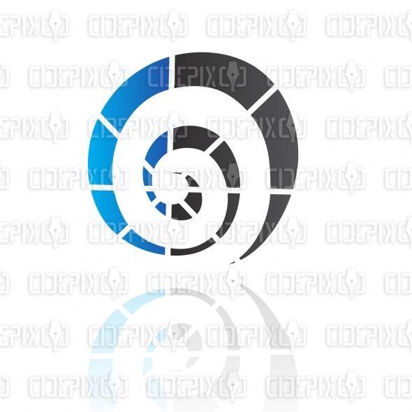 Black Swirl Logo - abstract blue and black spiral, swirl logo icon
