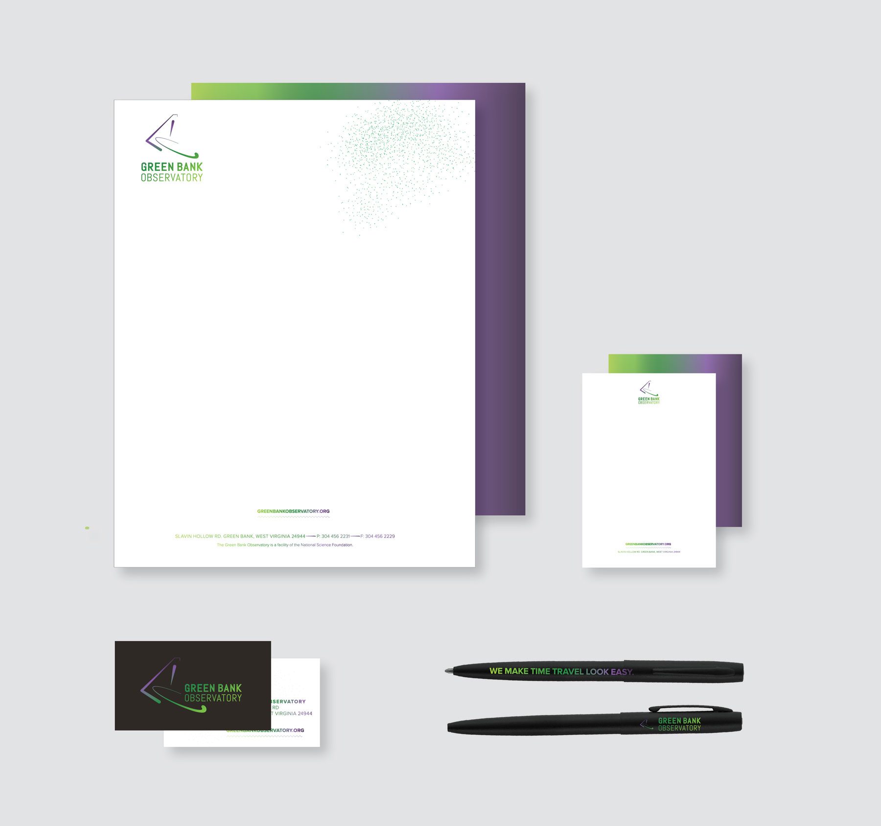 Purple Green Bank Logo - Green Bank Observatory | MESH Design & Development