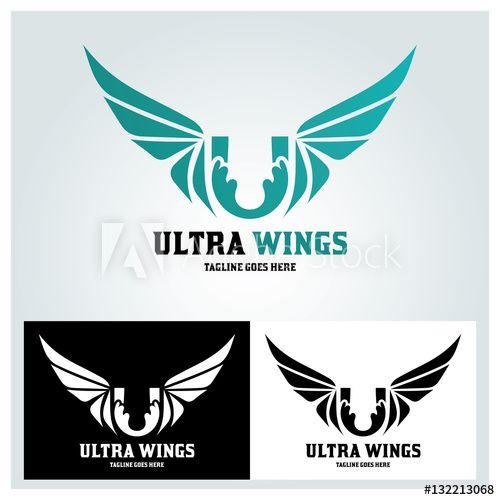 U Wing Logo - Letter u logo design template , Ultra wing logo design concept