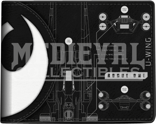 U Wing Logo - Download Rogue One Death Star U Wing Split Logo Bi Fold Wallet