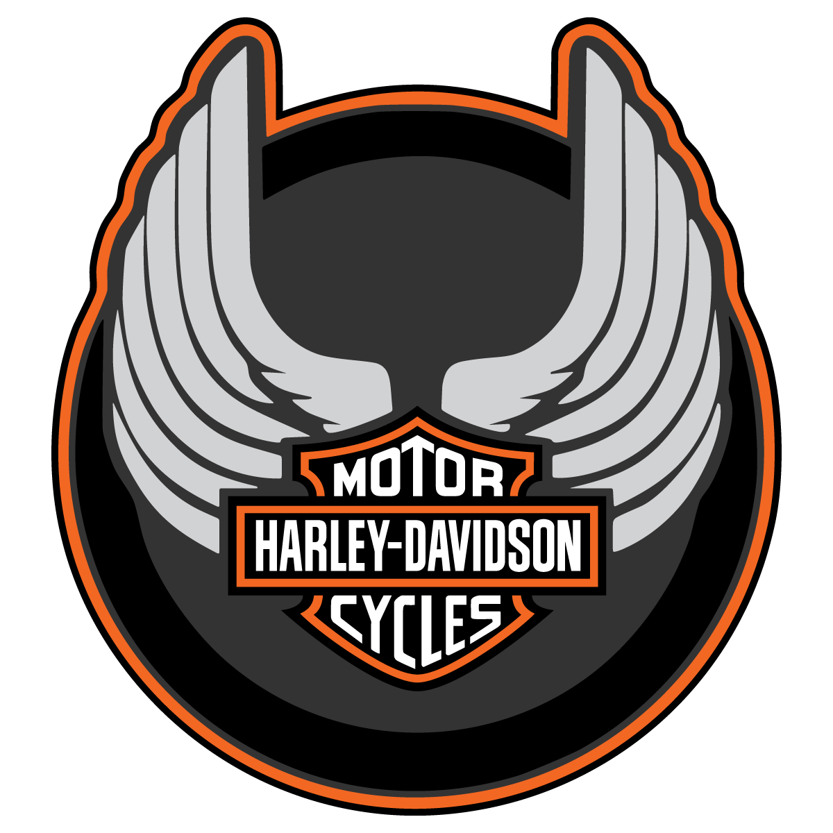 Harley Davidson Football Logo - Harley Davidson Wings Round Logo Vector Decal | Free Vector ...