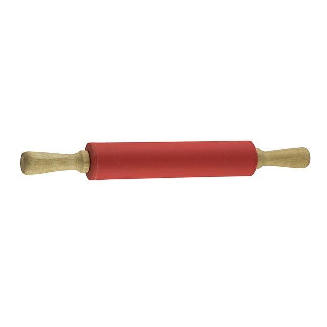 Red Rolling Pin Logo - 15 inch Red Rolling Pin with Wooden Handle for Kitchen Baking Tools ...