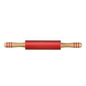 Red Rolling Pin Logo - Zing Rolling Pin, Red Silicone, Rubberwood 5018705679006
