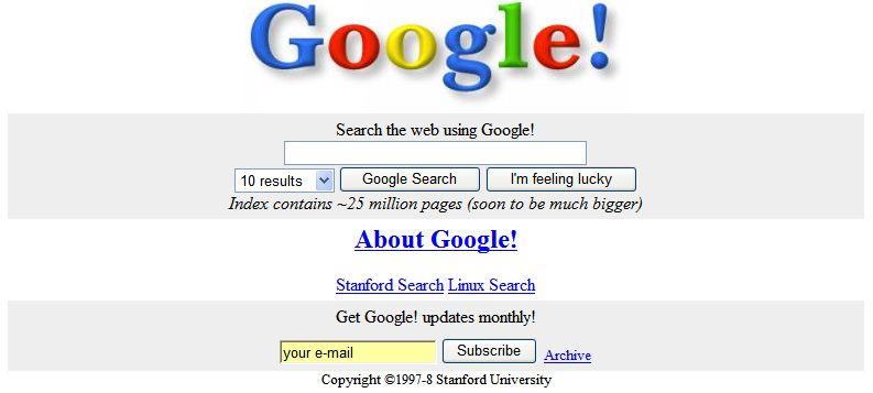 Original Google Homepage Logo - Original Google Homepage | Geiger