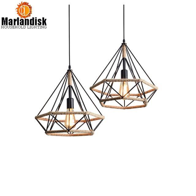 Retro Diamond Shape Logo - E27 Industrial Vintage Diamond Shape Pendant Lamp Creative Retro