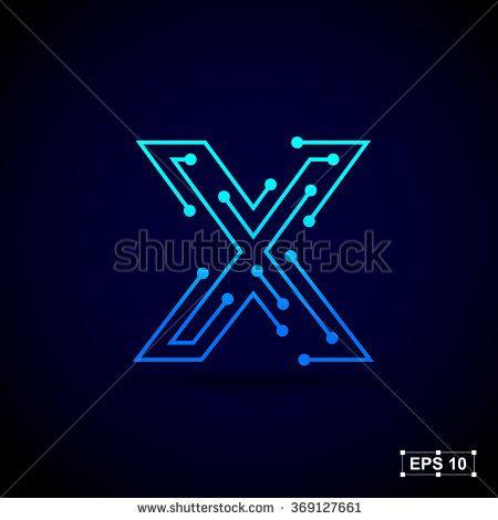 Blue X Logo - Letter X logo design template,Technology abstract dot connection ...