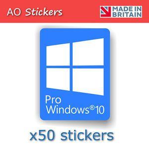 Blue X Logo - 50 x windows 10 Pro BLUE logo vinyl label sticker badge for laptop ...