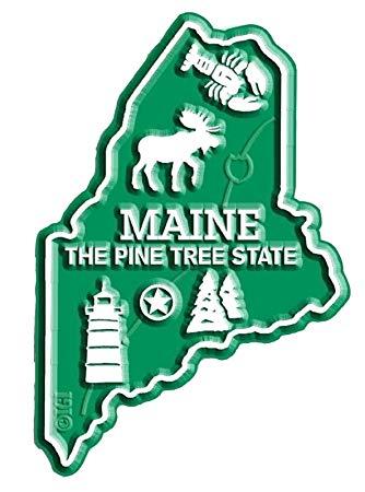 Pine Tree Maine Logo - Maine the Pine Tree State Map Fridge Magnet