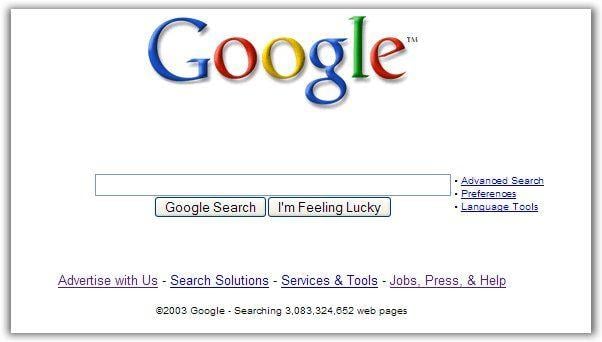 Original Google Homepage Logo - Old Google Homepages Still Live