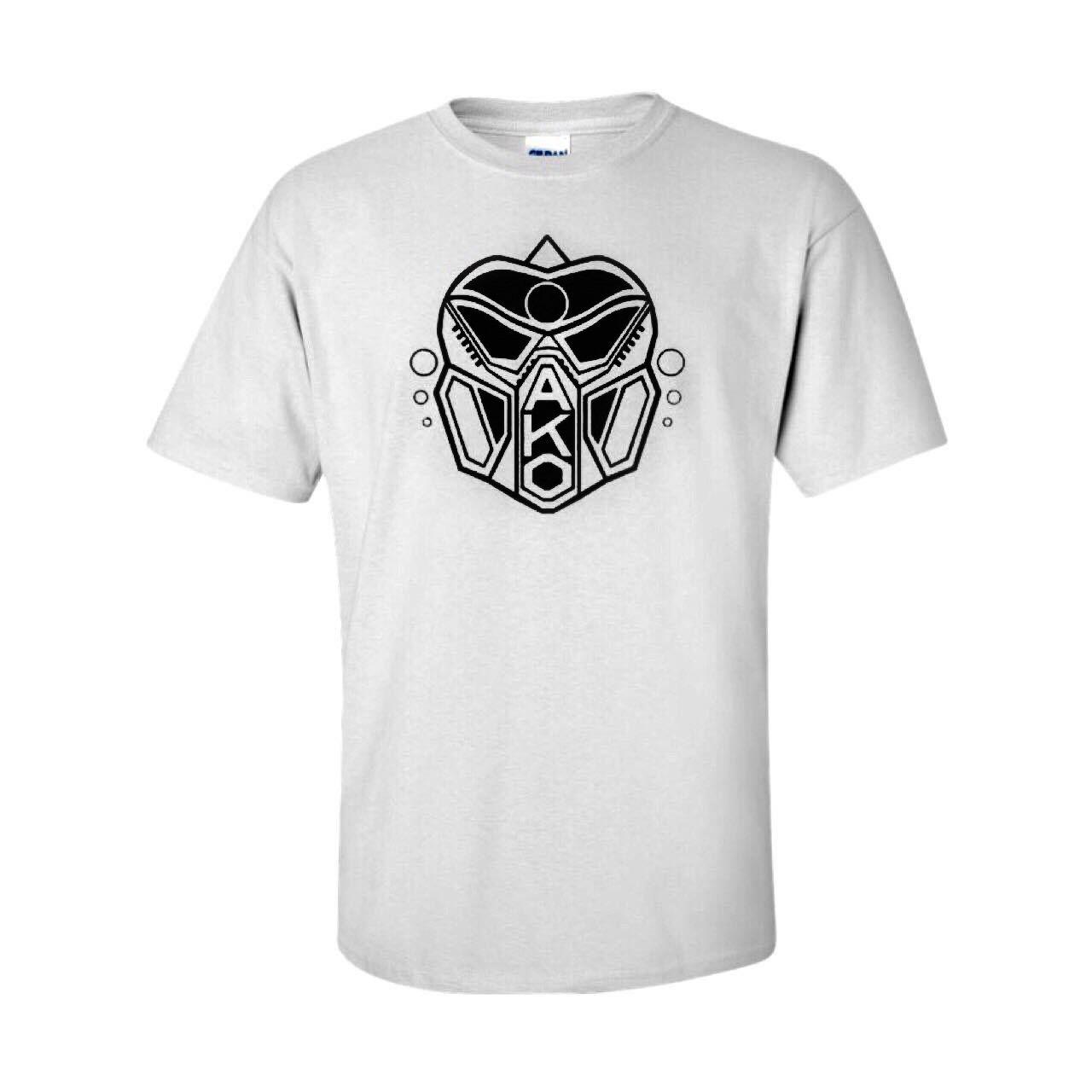 Ako Logo - ako beatz white t-shirt with vinyl printed black ako logo