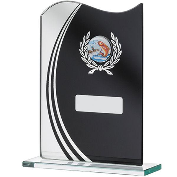 Black Rectangle Logo - Black Glass Curve Rectangle Plaque Trophy