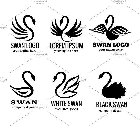 White Swan Company Logo - Swan logo set Illustrations Creative Market