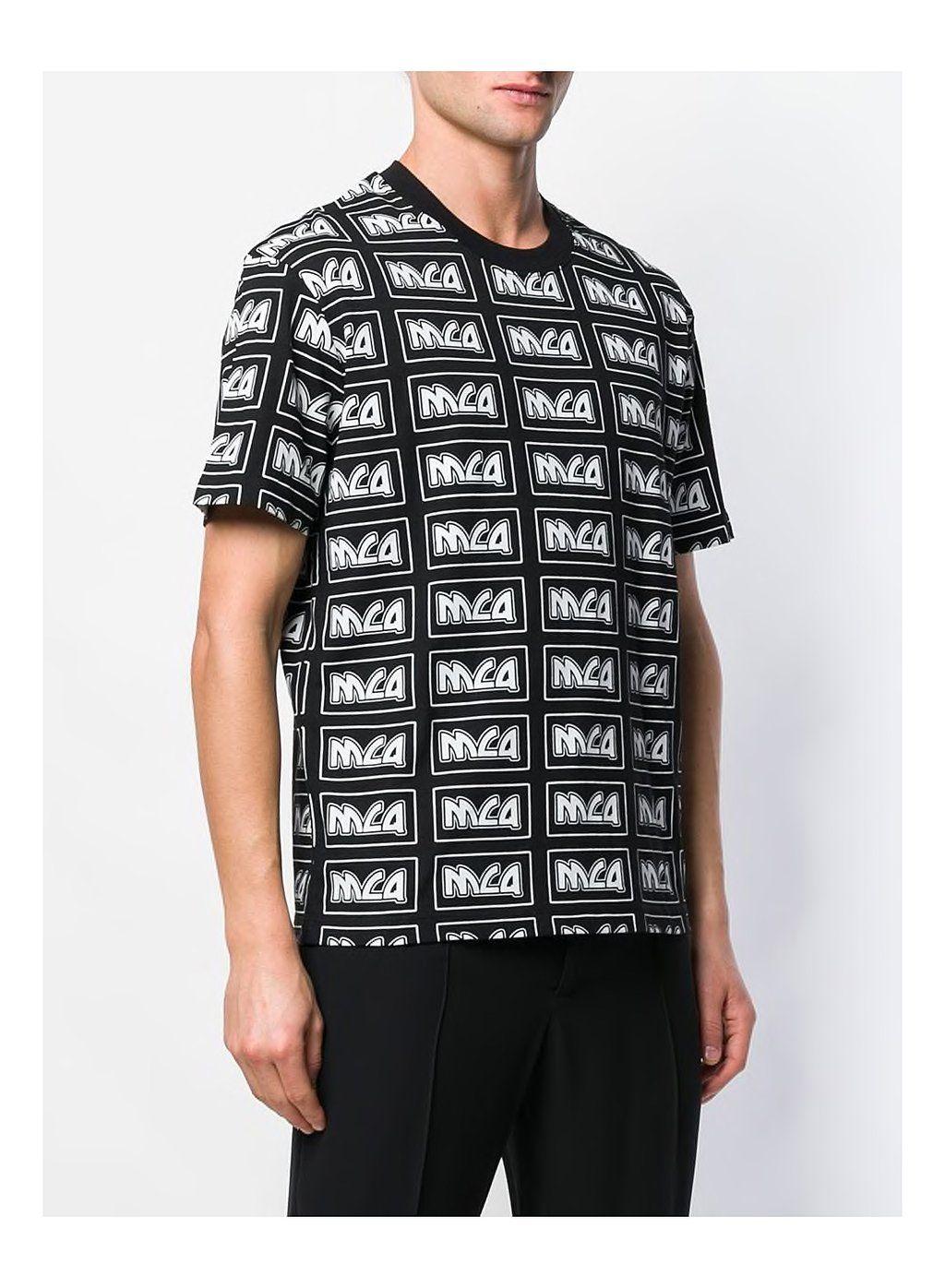 Black Rectangle Logo - McQ by Alexander McQueen Dropped Shoulder All Over Rectangle Logo