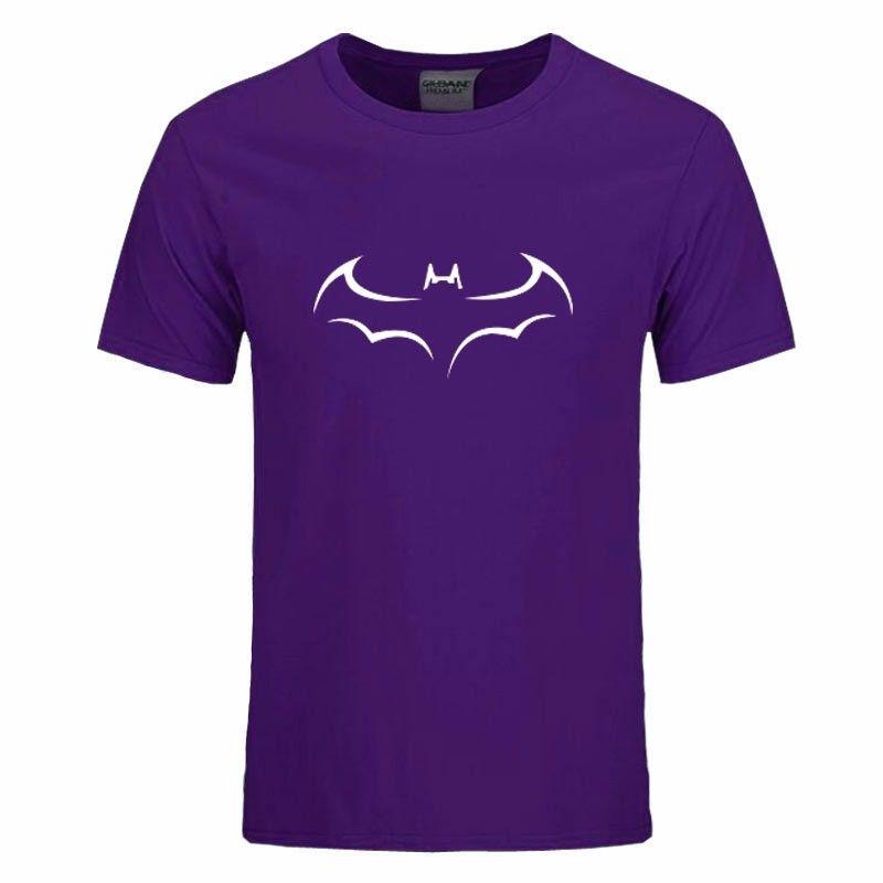 Purple Superhero Logo - Greatest Gift & Collectibles Shop - Men T-shirt Purple Cotton Batman ...