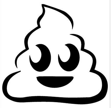 Poop Emoji Logo - Poop Emoji JDM Black Decal Vinyl Sticker. Cars Trucks