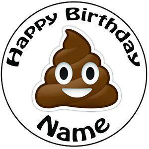 Poop Emoji Logo - Personalised Birthday Poop Emoji Round 8 Easy Precut Icing Cake