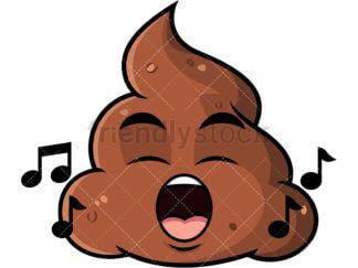 Poop Emoji Logo - Depressed Poop Emoji Cartoon Vector Clipart - FriendlyStock