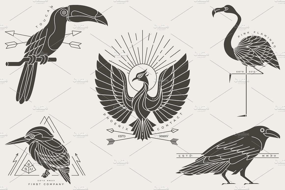 Retro Bird Logo - Vintage bird labels ~ Logo Templates ~ Creative Market