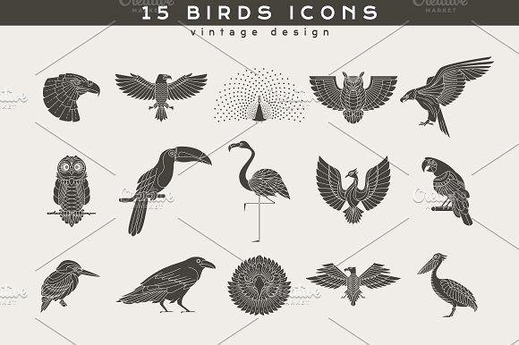 Retro Bird Logo - Bird Logos Icon Creative Market