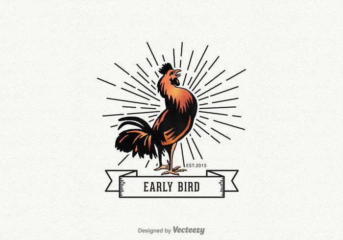 Retro Bird Logo - Free Early Bird Vector Logo 113098