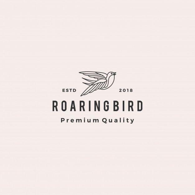 Retro Bird Logo - Roaring bird logo retro hipster vintage icon illustration Vector