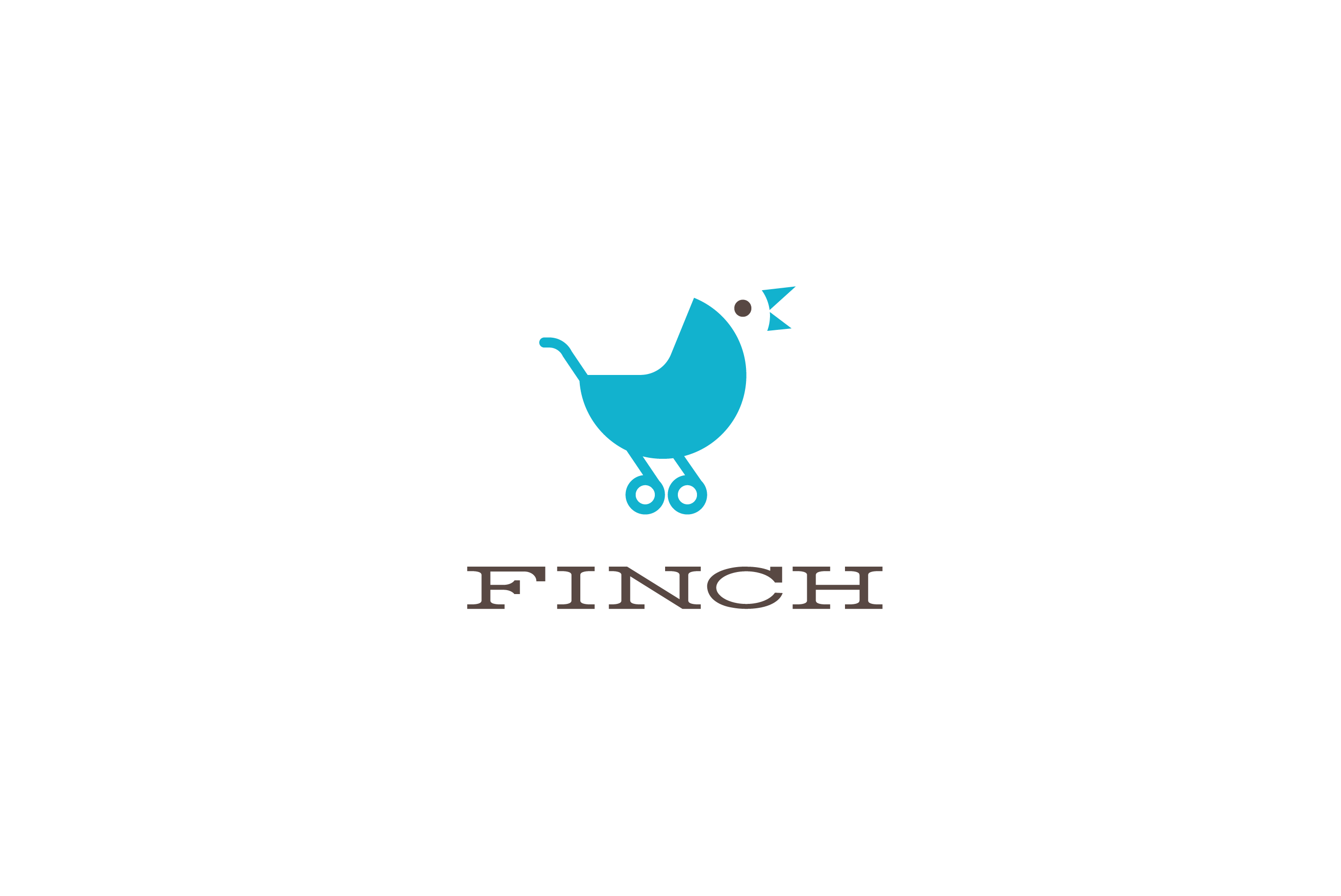 Retro Bird Logo - Finch Stroller Bird Logo