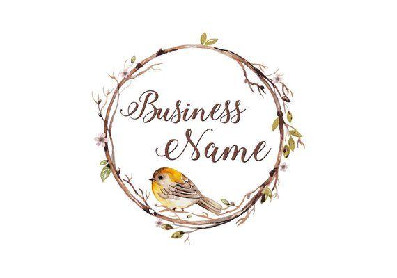 Retro Bird Logo - DIGITAL Custom logo design cute bird logo bird wreath | Etsy