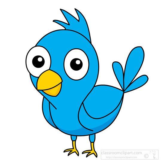 Cute Blue Bird Logo - Animal Clipart - Bird Clipart - cute-blue-bird-yellow-beak ...