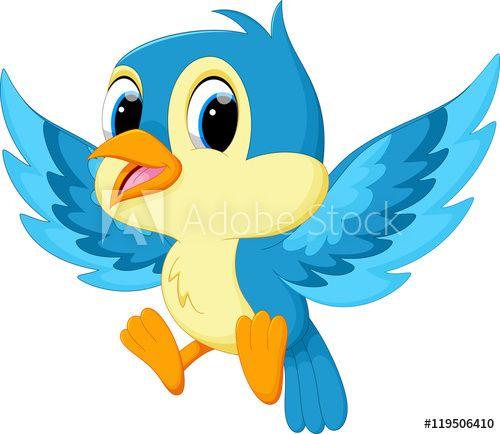 Cute Blue Bird Logo - Cute blue bird cartoon this stock vector and explore similar