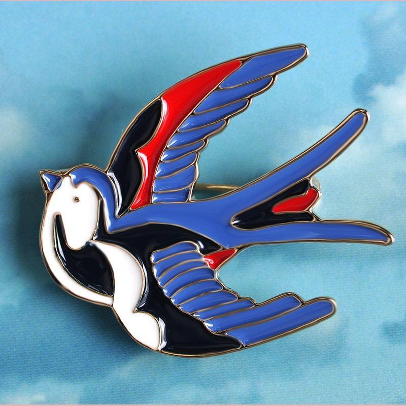 Cute Blue Bird Logo - Aliexpress.com : Buy Cute Blue Bird Enamel Swallow Brooches Hijab ...