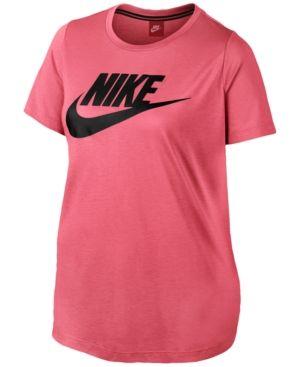 Nike Plus Logo - Nike Plus Size Futura Logo T-Shirt In Sea Coral/Black | ModeSens