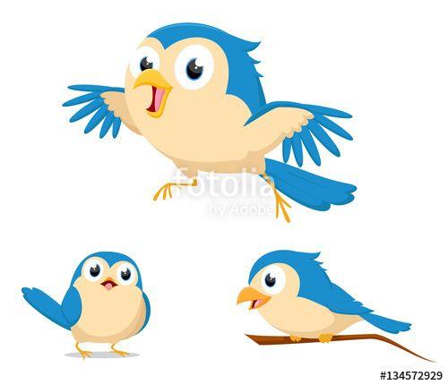 Cute Blue Bird Logo - Cute blue bird cartoon