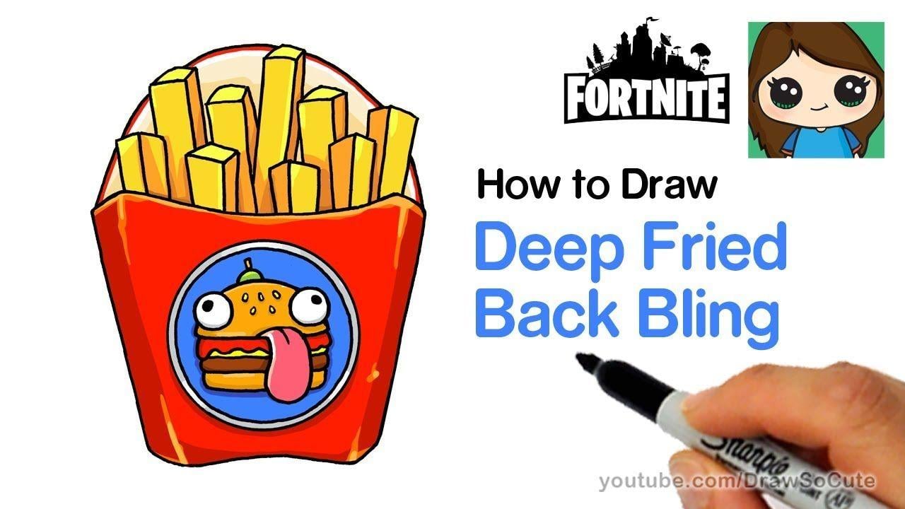 Durr Burger Logo - How to Draw Deep Fried Back Bling Easy | Fortnite Durr Burger - YouTube