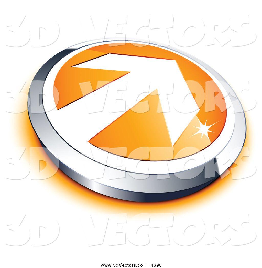 Orange and White Arrow Logo - 3D Vector Clipart Of A Pre Made Logo Of A White Arrow On An Orange