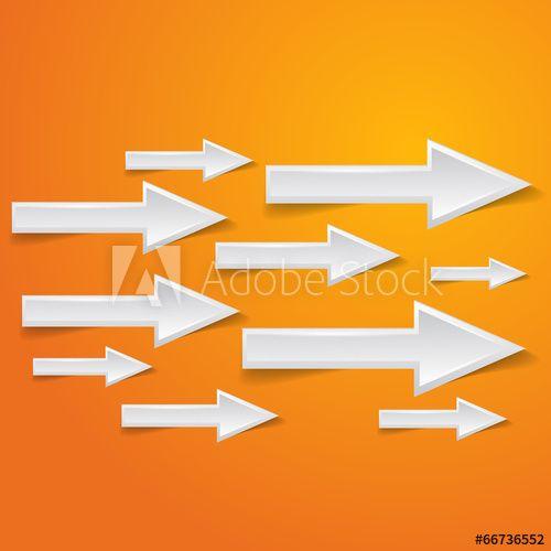 Orange and White Arrow Logo - white arrow on orange background - vector illustration - Buy this ...