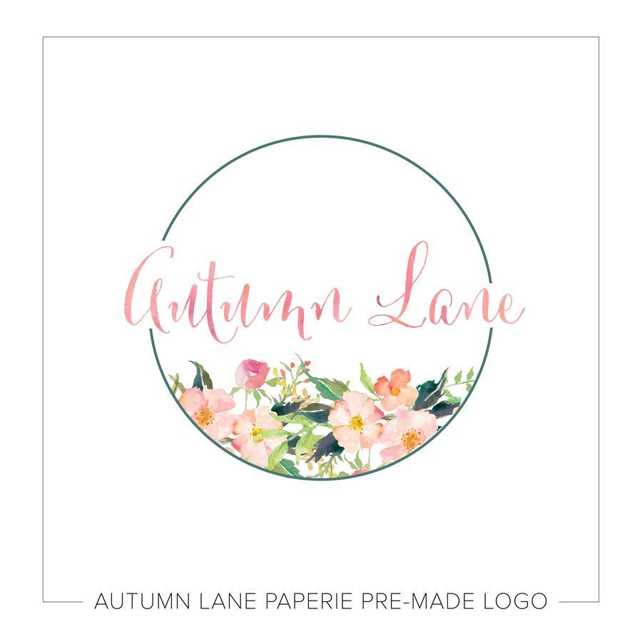Shabby Chic Logo - Shabby Chic Watercolor Floral Badge Style Logo
