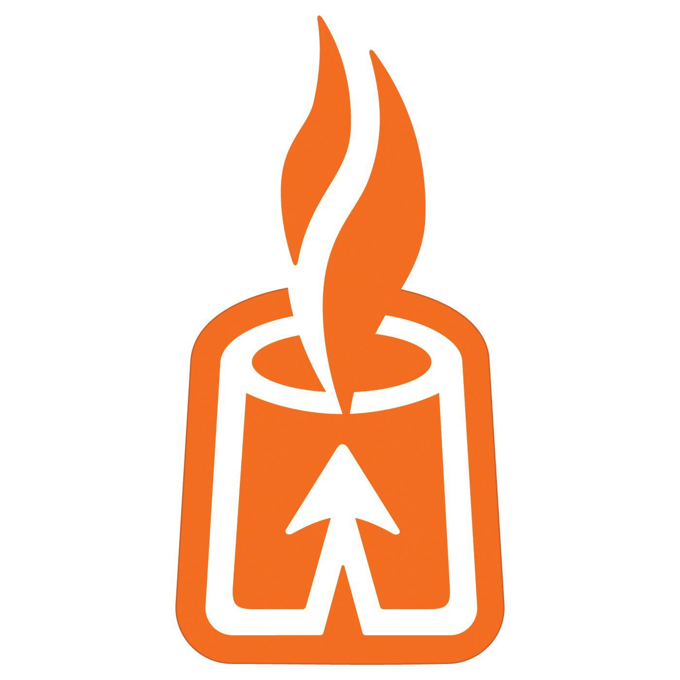 Orange and White Arrow Logo - Gardner Design logo design. A tower with an arrow pointing up