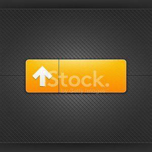 Orange and White Arrow Logo - Orange Icon White Arrow Upload Sign Web Button Metal Texture stock ...