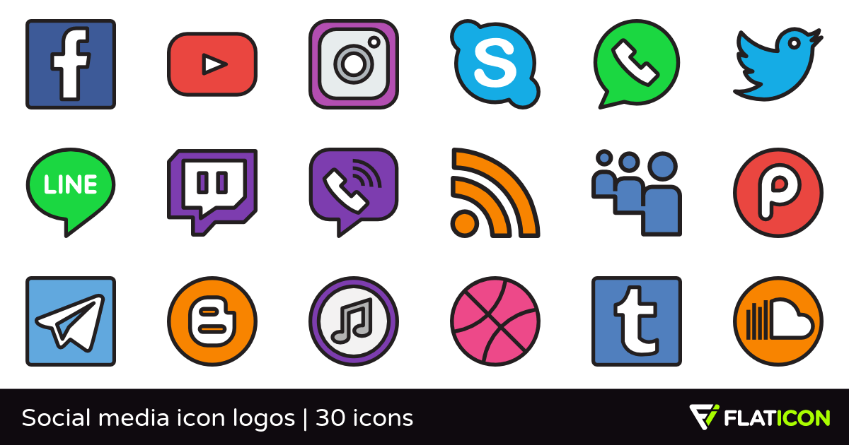 Social Media Art Logo - Social media icon logos 29 free icons (SVG, EPS, PSD, PNG files)