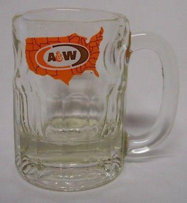 Orange and White Arrow Logo - VINTAGE! A&W ROOT Beer Glass Short Mug-Orange-Brown-White Arrow Logo ...