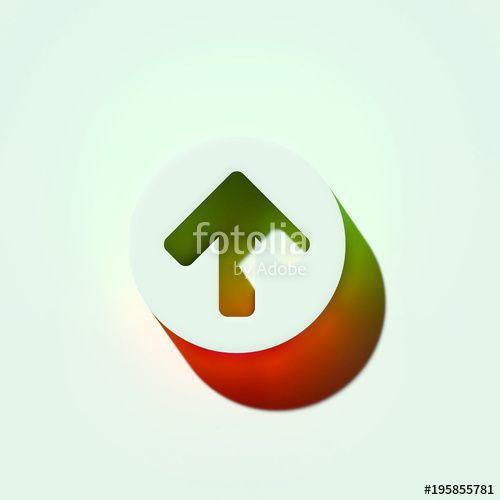 Orange and White Arrow Logo - White Arrow Circle Up Icon. 3D Illustration of White Arrow, Circle ...