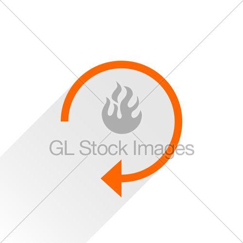 Orange and White Arrow Logo - Flat Orange Arrow Icon Reset Sign On White · GL Stock Image
