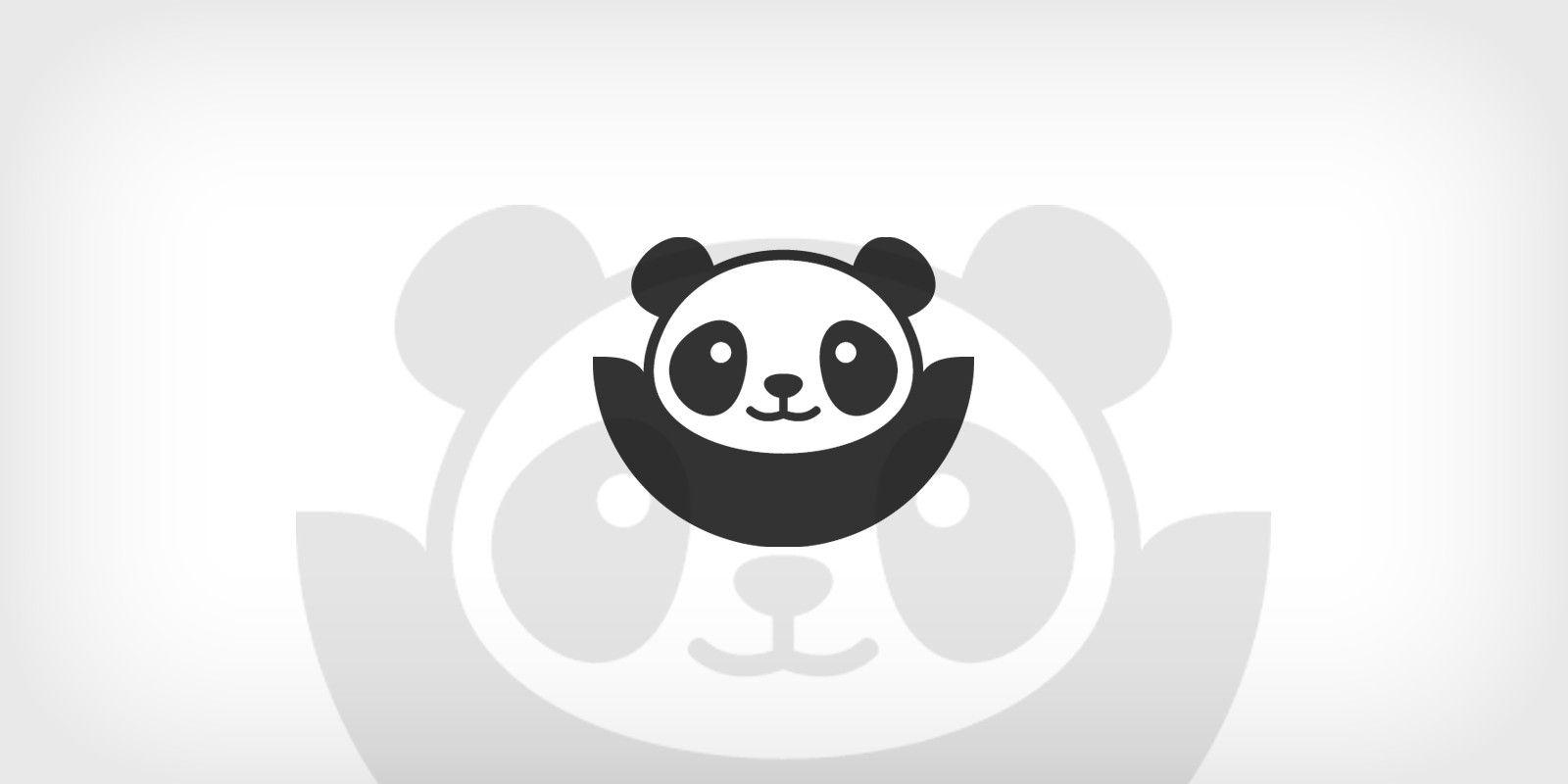 Black and White Panda Logo - Happy Panda Logo | Codester