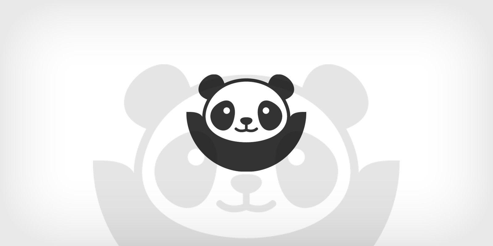 Black and White Panda Logo - Happy Panda Logo