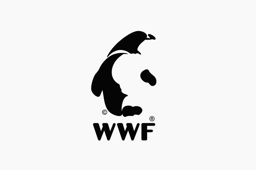 Black and White Panda Logo - graphic designer turns WWF panda icon into other endangered species