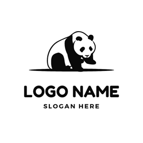 Black and White Panda Logo - Free Panda Logo Designs. DesignEvo Logo Maker